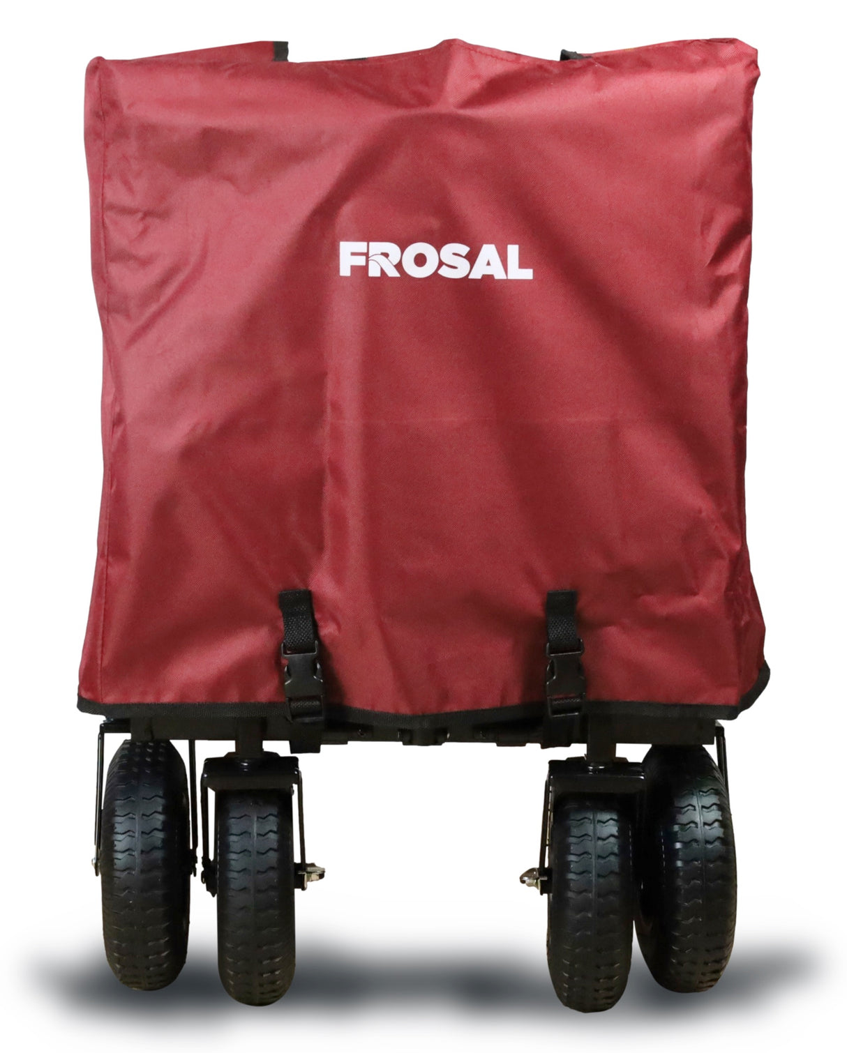 FROSAL Bollerwagen Nick PRO rot faltbar mit Schiebegriff Dach & Bremse