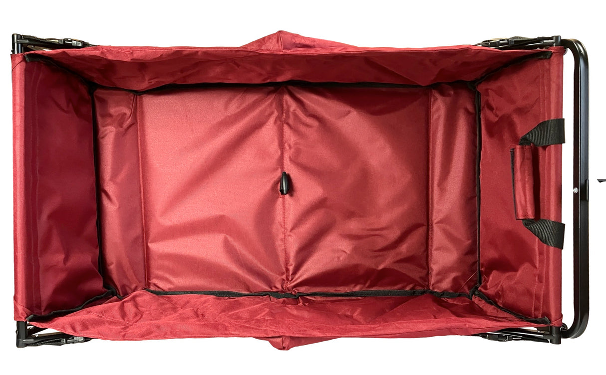 FROSAL Bollerwagen Nick PRO rot faltbar mit Schiebegriff Dach & Bremse