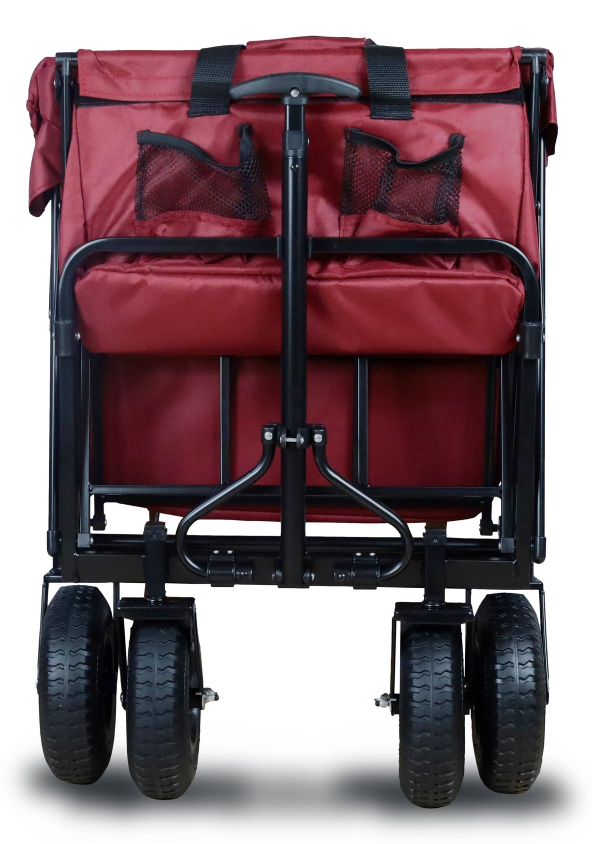 FROSAL Bollerwagen Nick PRO rot faltbar mit Schiebegriff Dach & Bremse