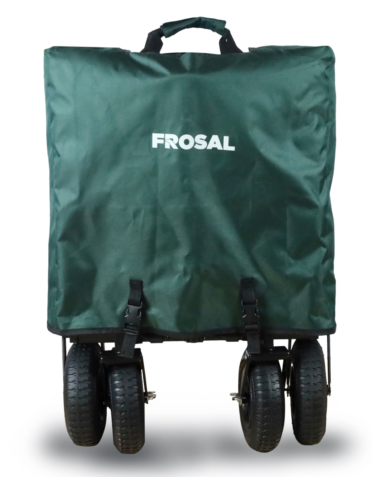 FROSAL Bollerwagen Nick PRO grün faltbar mit Schiebegriff Dach & Bremse