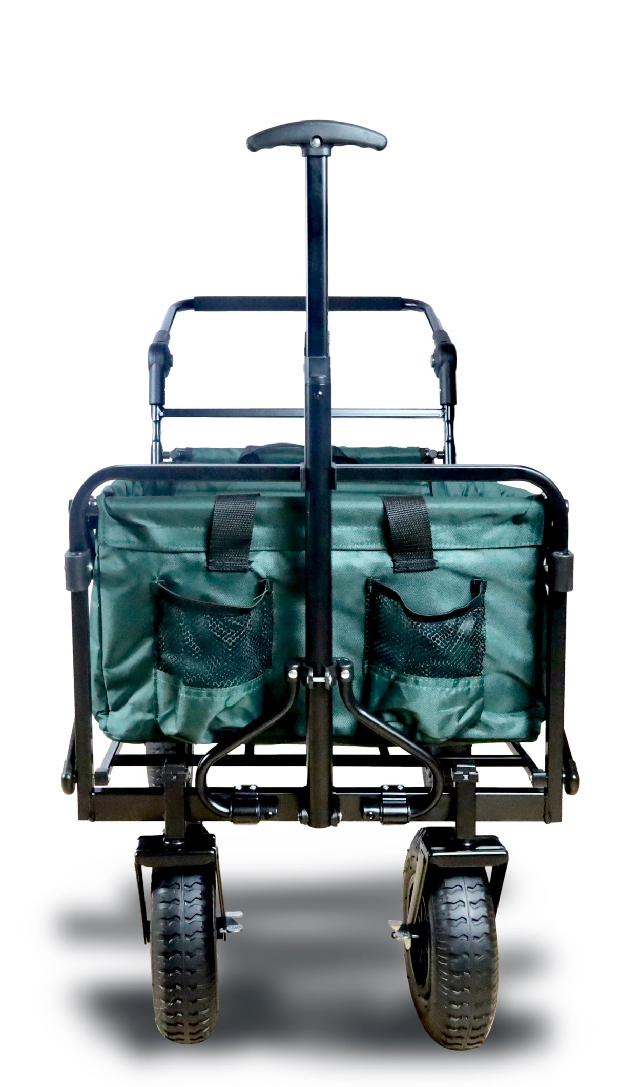 FROSAL Bollerwagen Nick PRO grün faltbar mit Schiebegriff Dach & Bremse