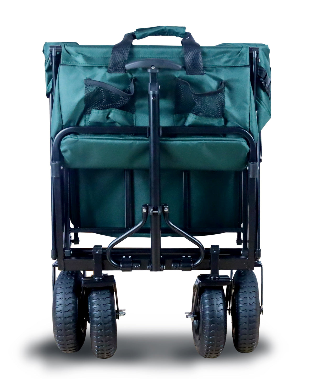 FROSAL Bollerwagen Nick PRO grün faltbar mit Schiebegriff Dach & Bremse