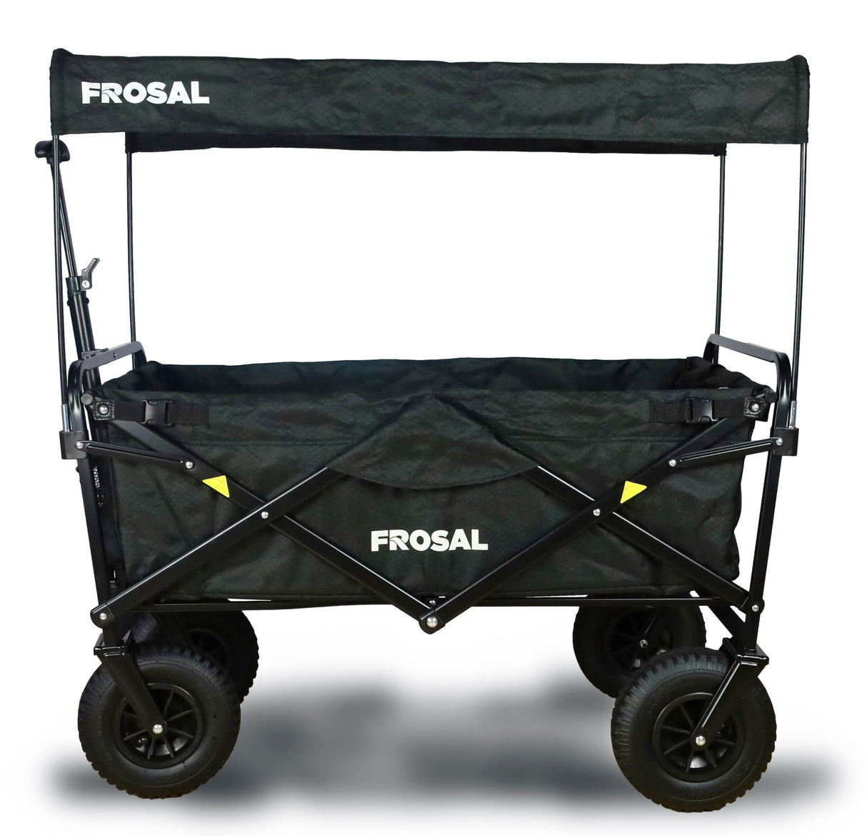 FROSAL Bollerwagen Nick faltbar mit Lufträder Bremse & Dach schwarz