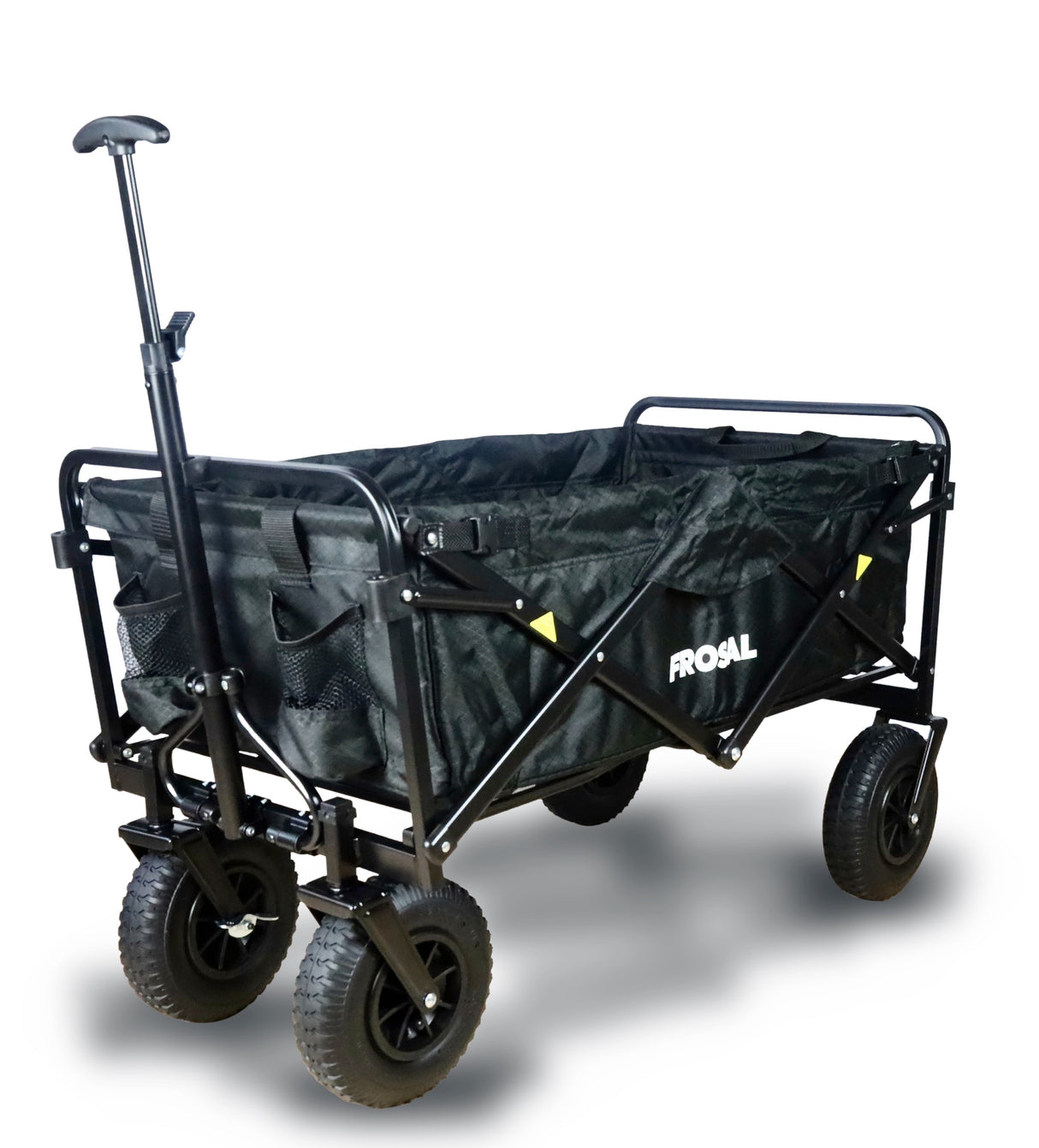 FROSAL Bollerwagen Nick faltbar mit Lufträder Bremse & Dach schwarz