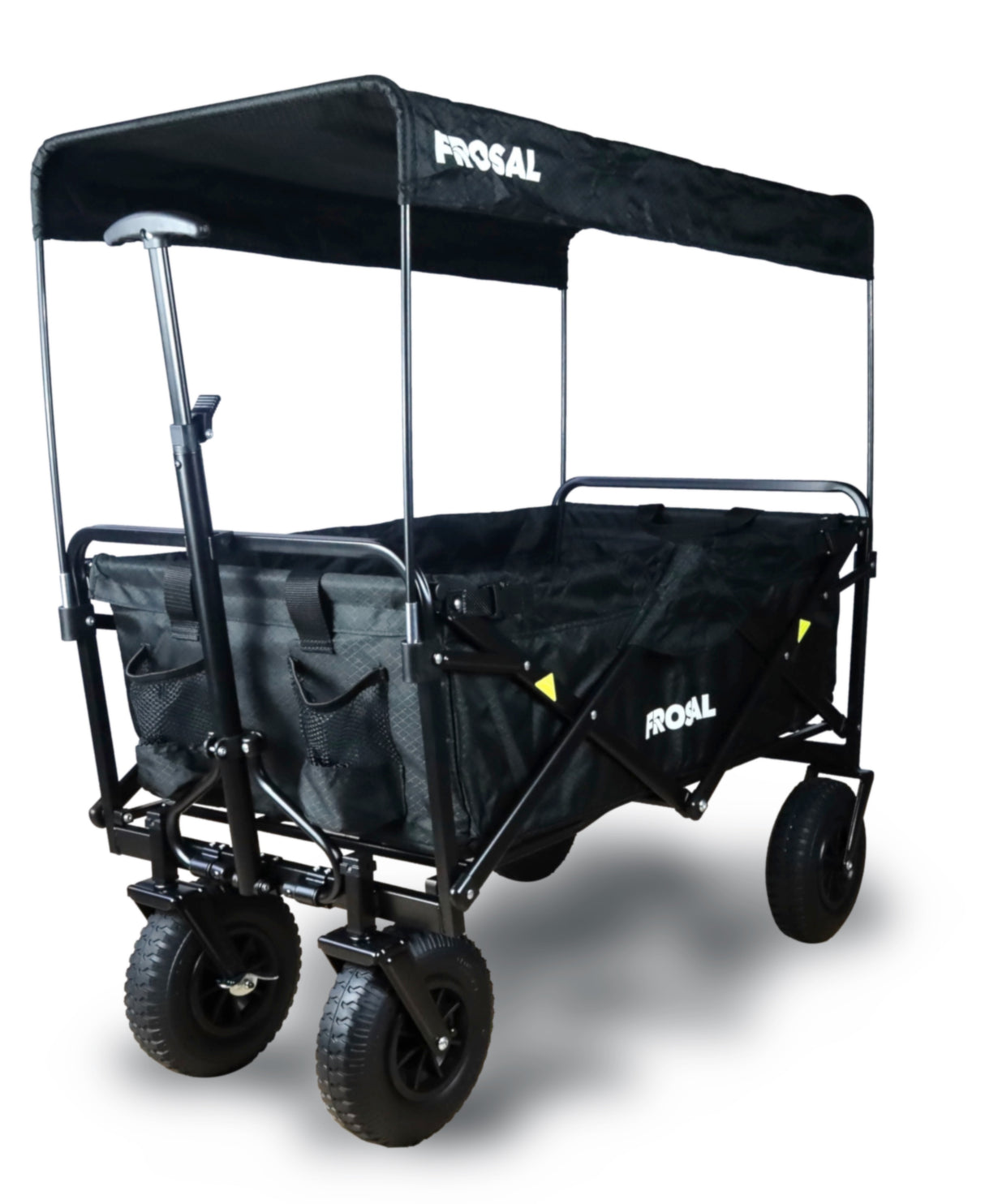 FROSAL Bollerwagen Nick faltbar mit Lufträder Bremse & Dach schwarz