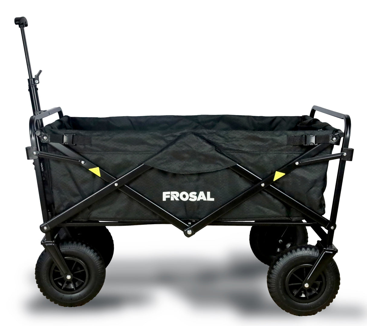 FROSAL Bollerwagen Nick faltbar mit Lufträder Bremse & Dach schwarz