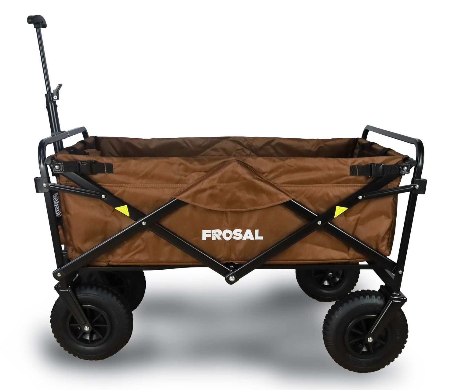 FROSAL Bollerwagen Nick faltbar mit Luftreifen Bremse & Dach braun