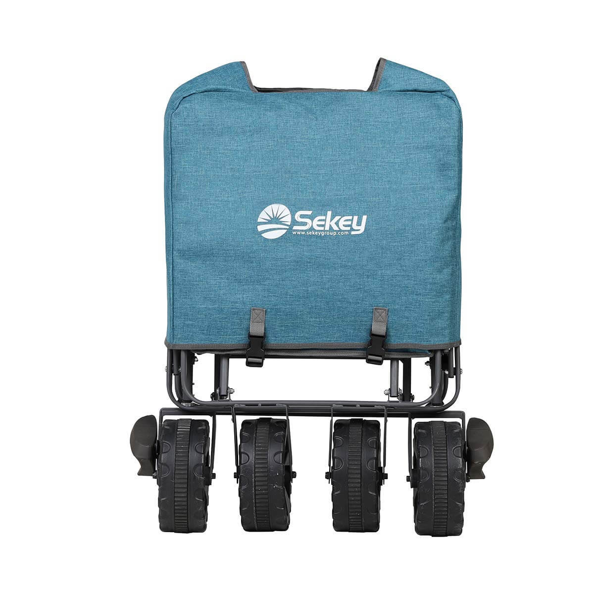 Sekey faltbarer Bollerwagen mit Schubstange - türkis