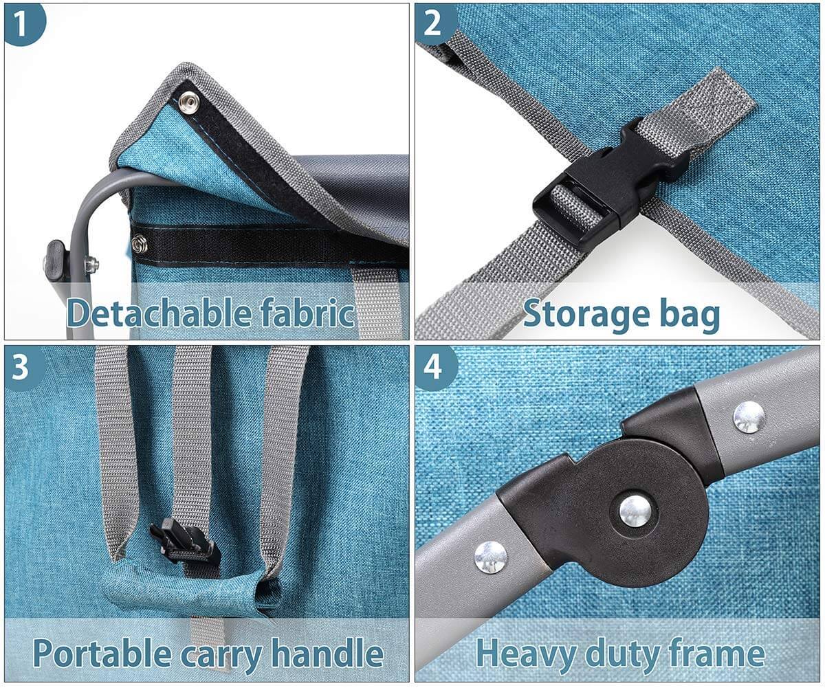 Sekey faltbarer Bollerwagen mit Schubstange - türkis