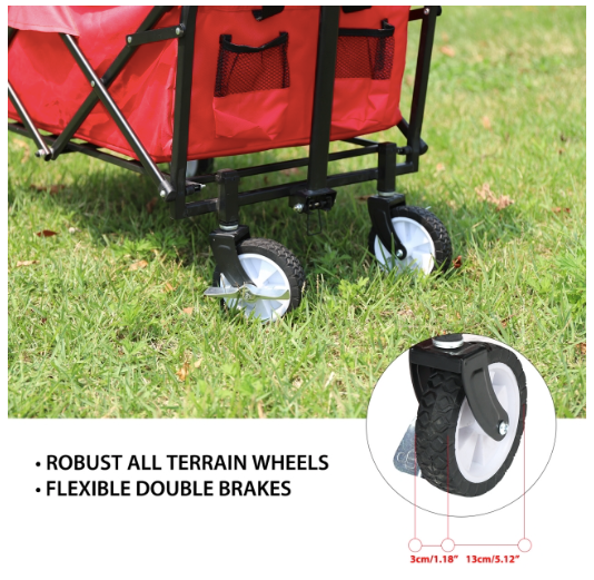 Sekey Mini faltbarer Bollerwagen in rot