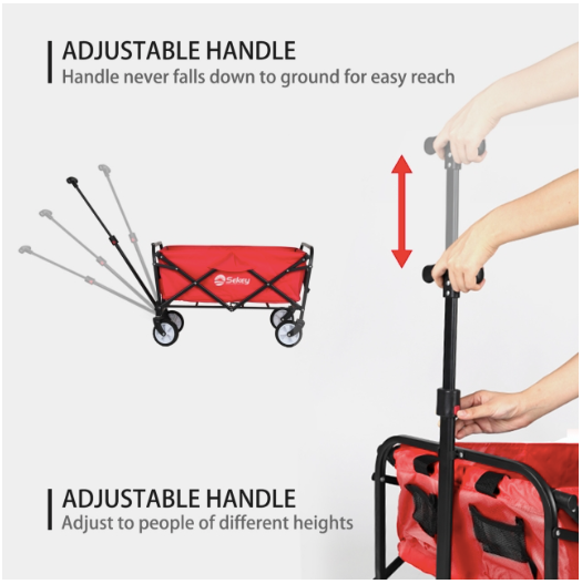Sekey Mini faltbarer Bollerwagen in rot