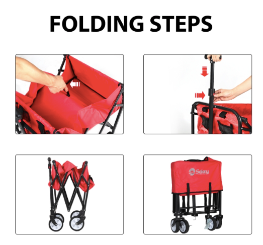 Sekey Mini faltbarer Bollerwagen in rot