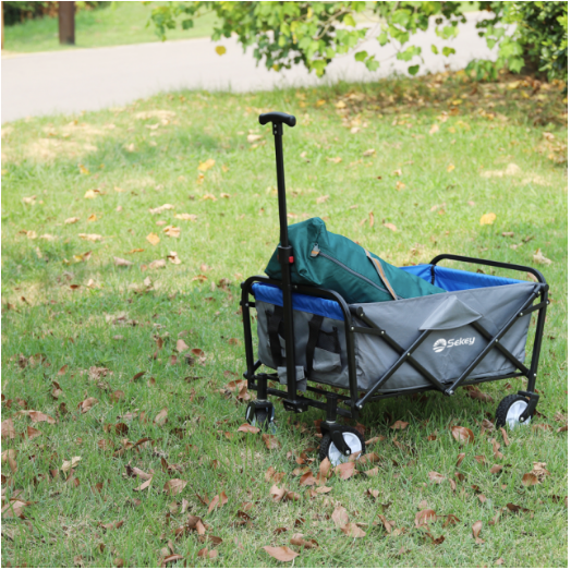 Sekey Mini faltbarer Bollerwagen in blau-grau