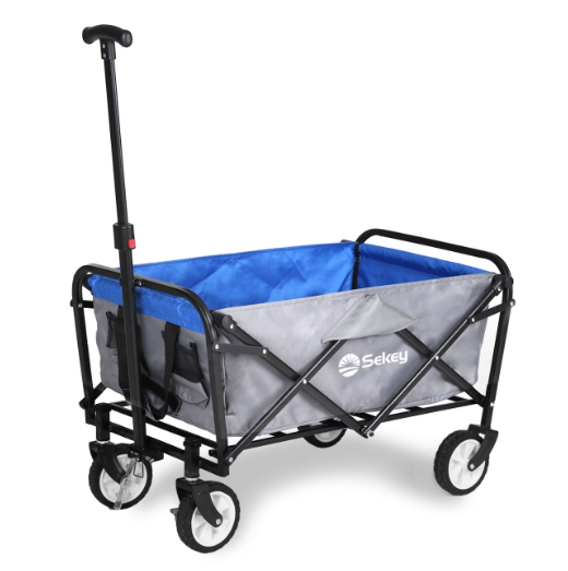 Sekey Mini faltbarer Bollerwagen in blau-grau