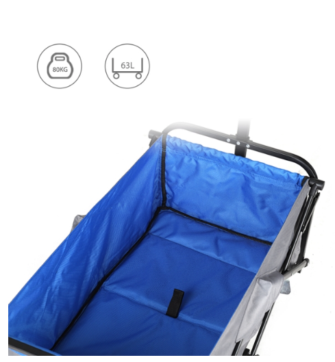 Sekey Mini faltbarer Bollerwagen in blau-grau