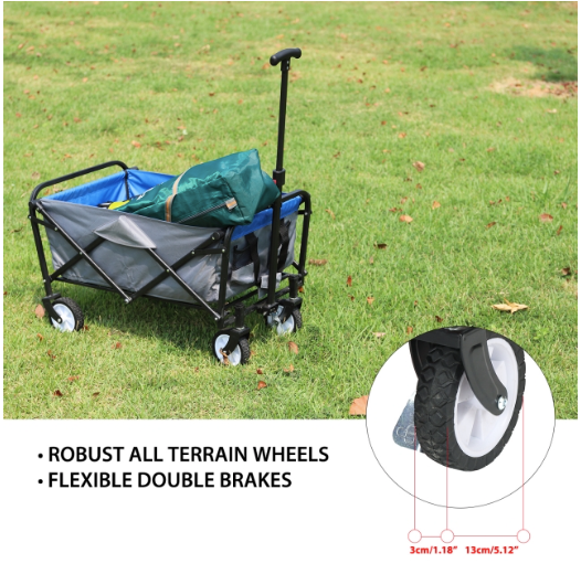 Sekey Mini faltbarer Bollerwagen in blau-grau