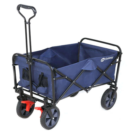 Sekey faltbarer Bollerwagen mit Bremse in blau