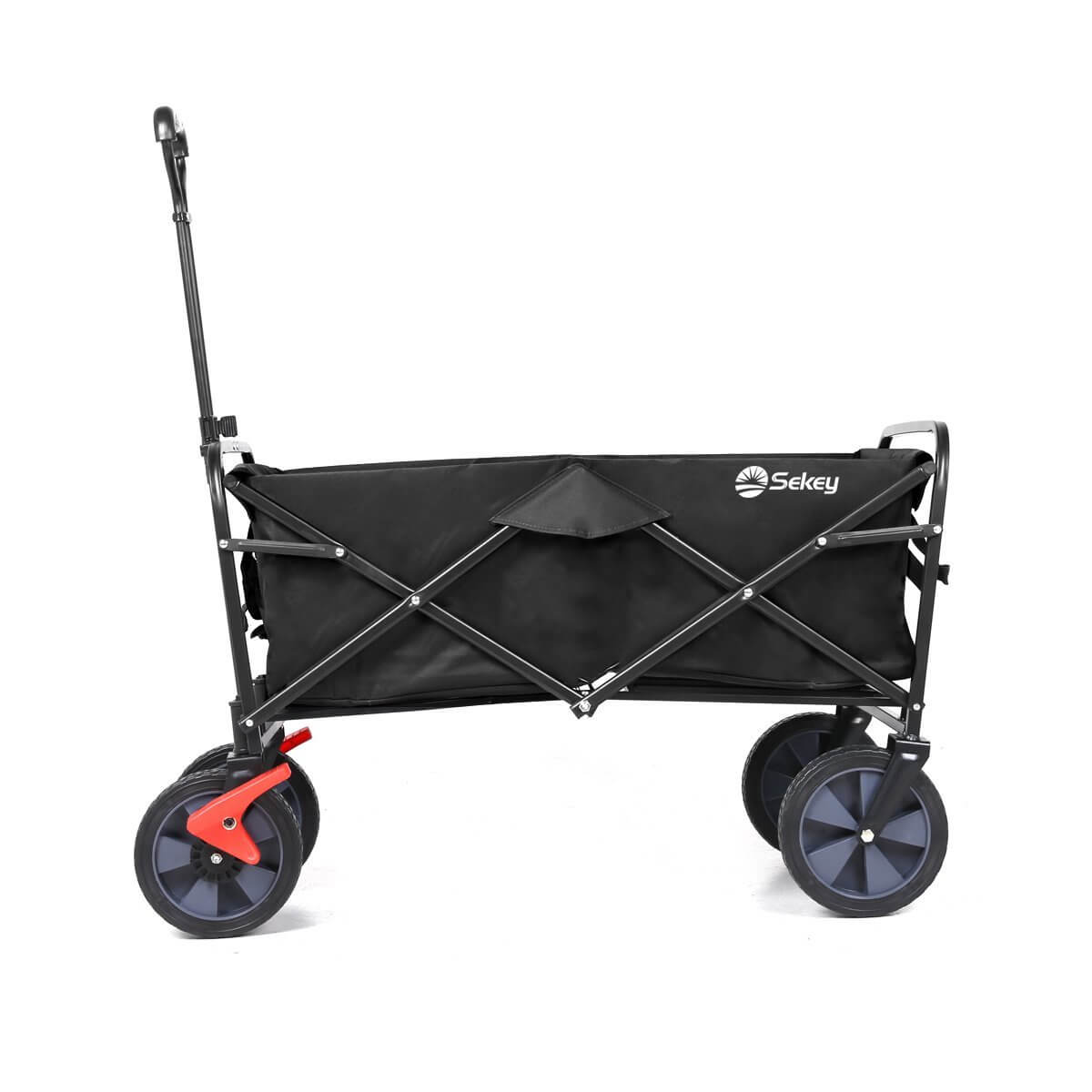 Sekey faltbarer Bollerwagen mit Bremse in schwarz