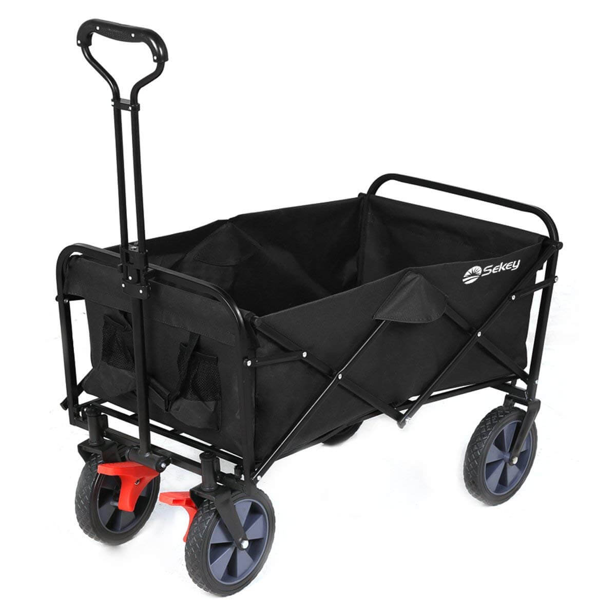 Sekey faltbarer Bollerwagen mit Bremse in schwarz