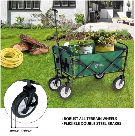 Sekey faltbarer Bollerwagen in Grün