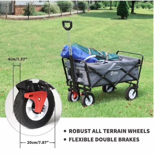 Sekey faltbarer Bollerwagen in grau, 102L