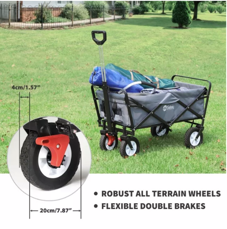 Sekey faltbarer Bollerwagen in grau, 102L