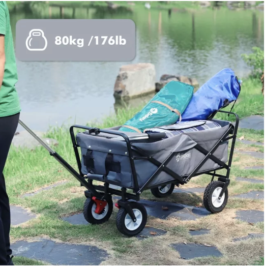 Sekey faltbarer Bollerwagen in grau, 102L