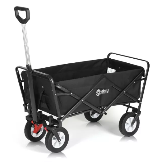 Sekey faltbarer Bollerwagen in schwarz, 102L