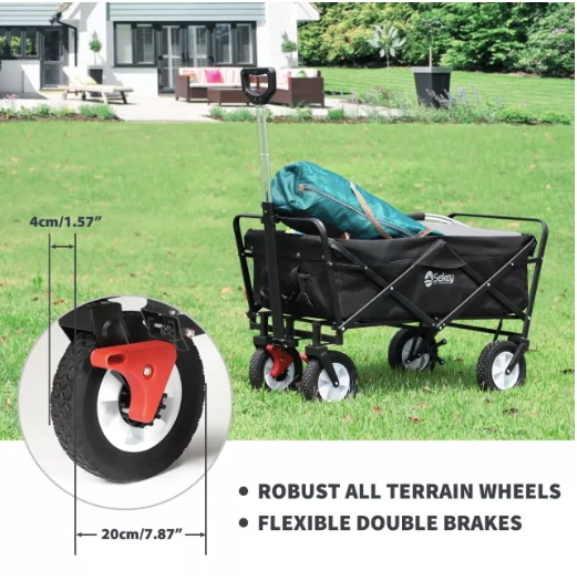 Sekey faltbarer Bollerwagen in schwarz, 102L