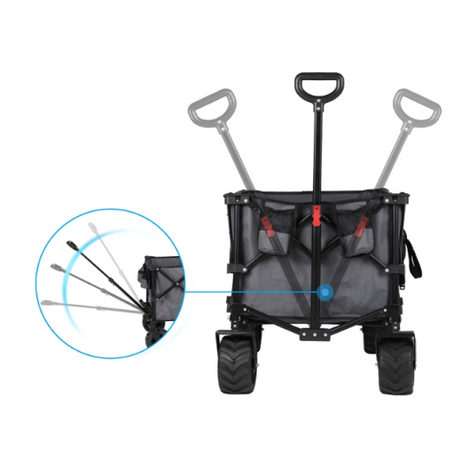 Sekey faltbarer Bollerwagen grau - aus vier Richtungen zusammengeklappt - großen Rädern - 168L