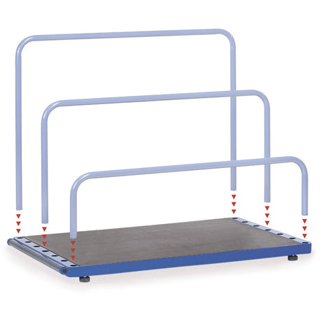 Fetra 4363 4365 Plattenständer, vier Gummifüße, 1200 kg