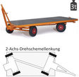 ROLLCART 60-1037 - Schwerlast-Industrieanhänger, 2-Achs-Drehschemel-Lenkung, bis zu 3000kg