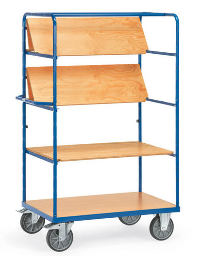 Fetra 8462/8463 Hoher Etagenwagen mit faltbaren Einlegeböden aus Holz