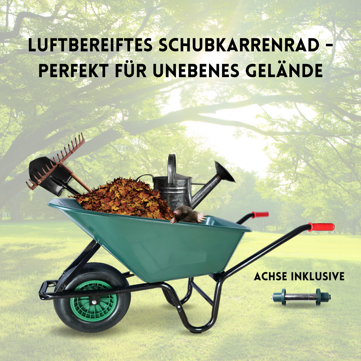 FROSAL Schubkarrenrad 400 (380) mm | Luftrad Schubkarre | Ersatzrad 4.80 / 4.00-8