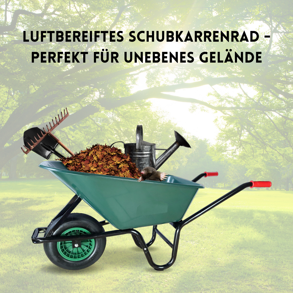 FROSAL Schubkarrenrad 400 (380) mm | Luftrad Schubkarre | Ersatzrad 4.80 / 4.00-8