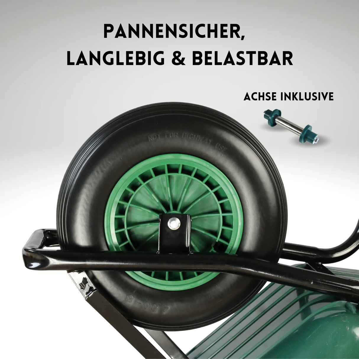 FROSAL PU Schubkarrenrad 400 pannensicher | Rad Vollgummi Schubkarre | Ersatzrad 4.80/4.00-8 Kunstst