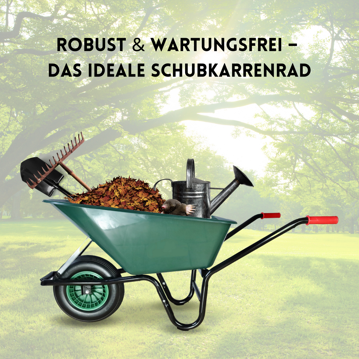 FROSAL PU Schubkarrenrad 400 pannensicher | Rad Vollgummi Schubkarre | Ersatzrad 4.80/4.00-8 Kunstst