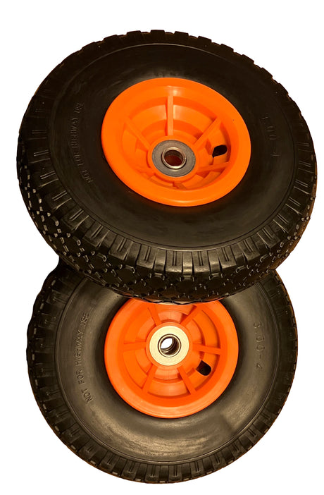 FROSAL Ersatzrad - PU Rad Nabe 16mm/50mm für Bollerwagen oder Sackkarre pannensicher 2 Stück