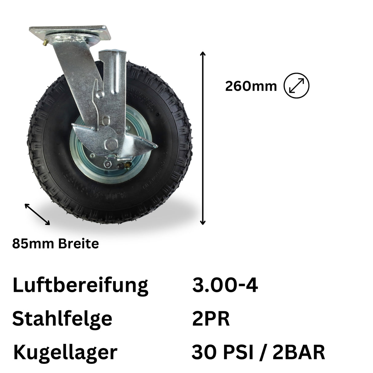 Lenkrollen mit Bremse 2 Stück