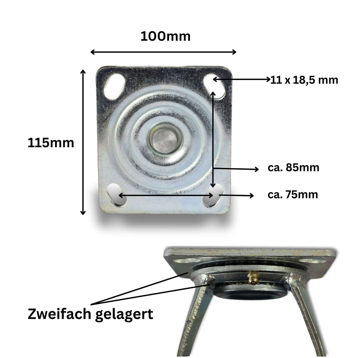 Lenkrollen mit Bremse 2 Stück