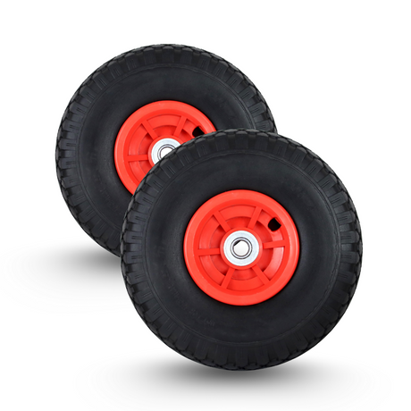 FROSAL Ersatzrad - PU Rad Nabe 16mm/50mm für Bollerwagen oder Sackkarre pannensicher 2 Stück