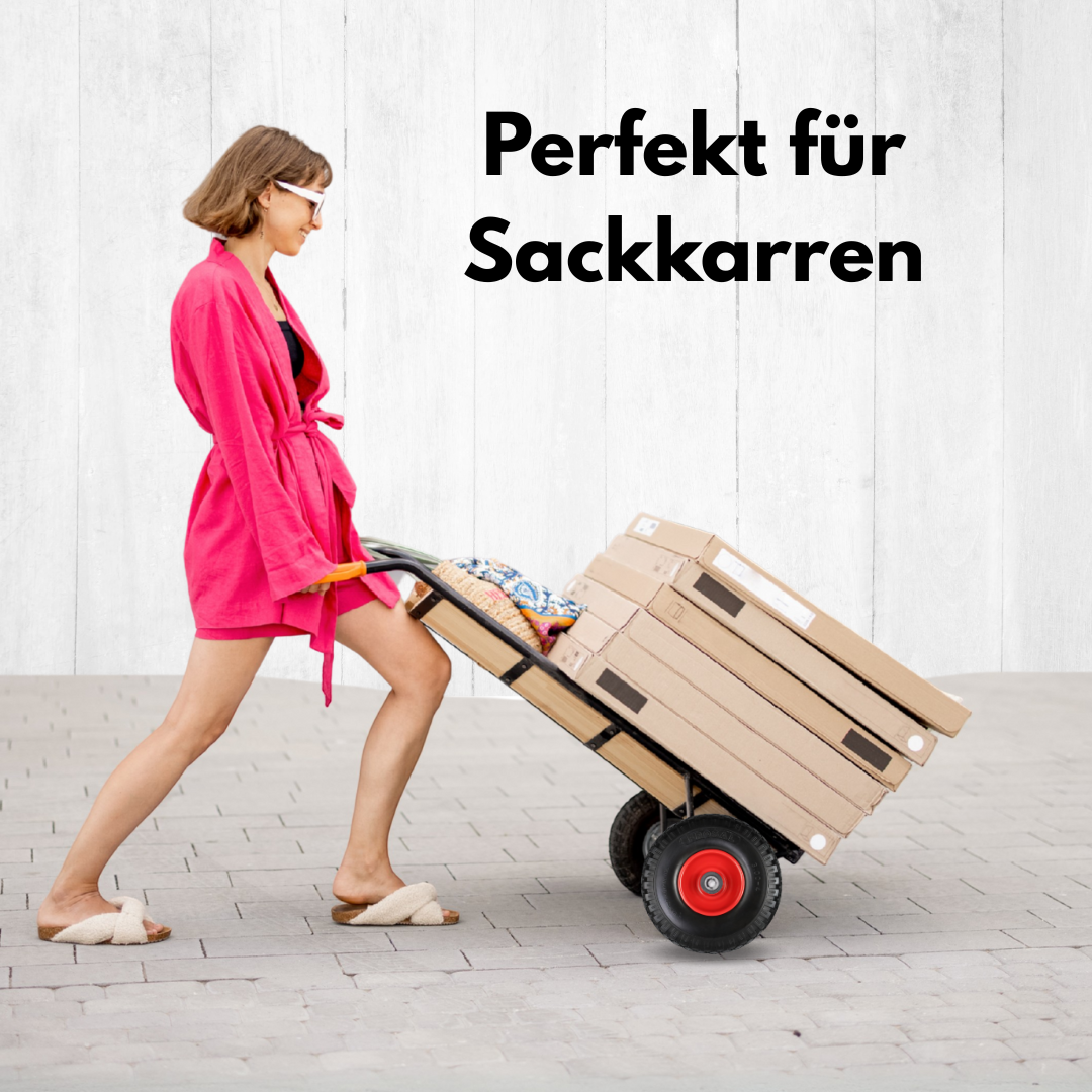 FROSAL pannensichere Ersatzräder 260×75 mm für Bollerwagen & Sackkarre | PU Rad auf Stahlfelge | Achse Ø25×75 mm | Räder Transportkarre pannensicher