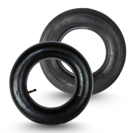 FROSAL Schubkarrenreifen 4.80/4.00-8 4PR inkl. Schlauch mit geradem Ventil | Mantel & Schlauch Set | Ersatzreifen für Schubkarre