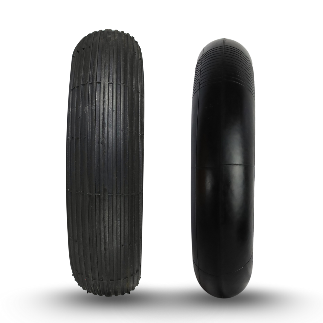 FROSAL Schubkarrenreifen 4.80/4.00-8 4PR inkl. Schlauch mit 90° Ventil | Mantel & Schlauch Set | Ersatzreifen für Schubkarre