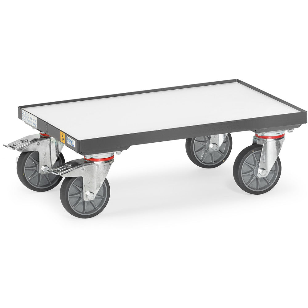 Fetra 93581 ESD-Eurokasten-Roller mit Bodenplatte und 7 mm Rand, 250 kg