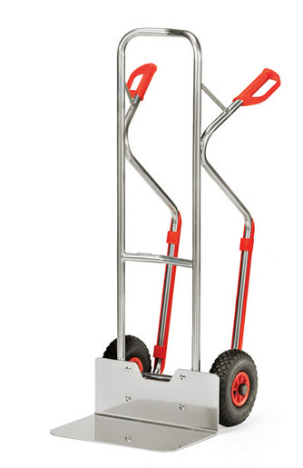 Fetra A1331V/A1331L/A1331P Alukarren 200 kg, Höhe 1300 mm, breite Schaufel, Gleitkufen