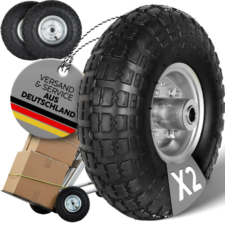 Frosal Ersatzrad Transportwagen 16 mm Achse Silber 4.10 / 3,50 - 4 2 Stück
