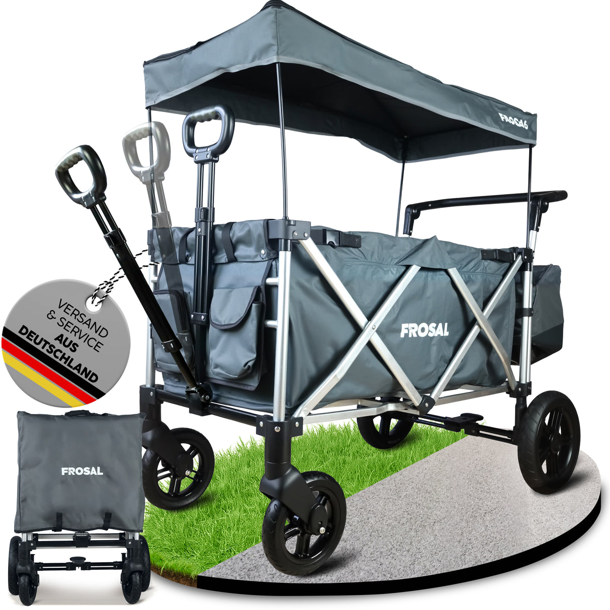 FROSAL Bollerwagen VICTOR faltbar für Kinder klappbar