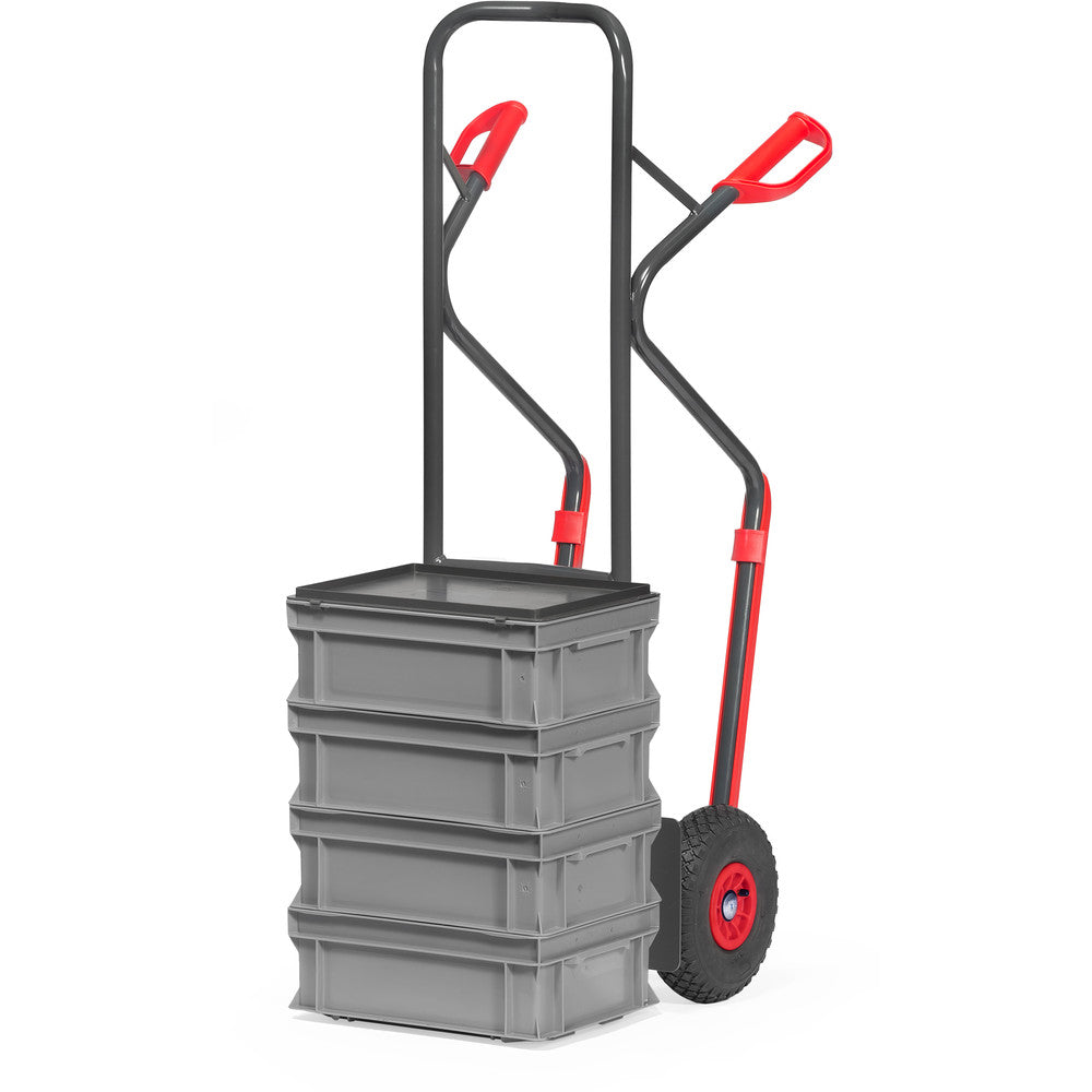 Fetra B1330L 7016 Sackkarre "GREY EDITION" 300 kg, Höhe 1300 mm, Kunststoff-Gleitkufen, Luftber