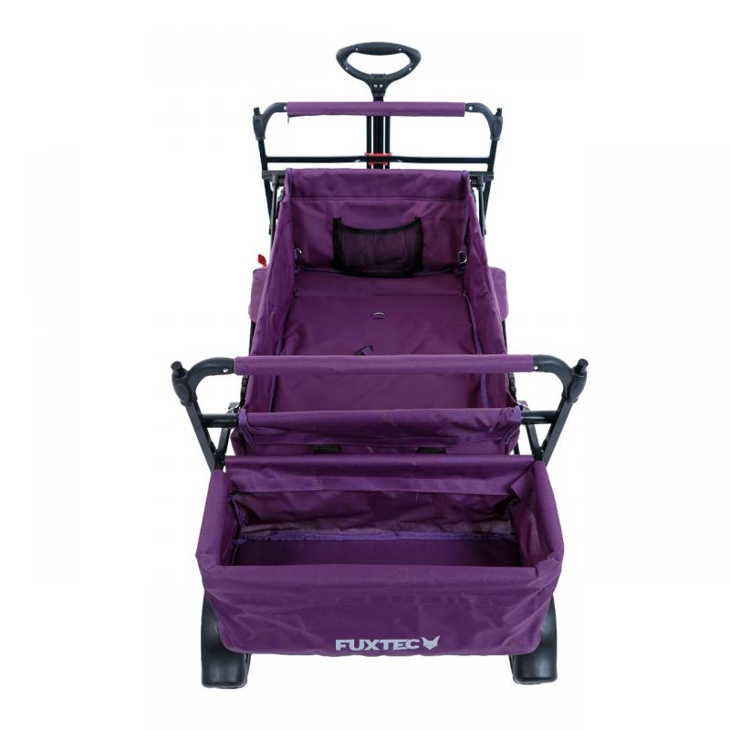 FUXTEC Bollerwagen CT-500PU purpur mit Sonnendach faltbar